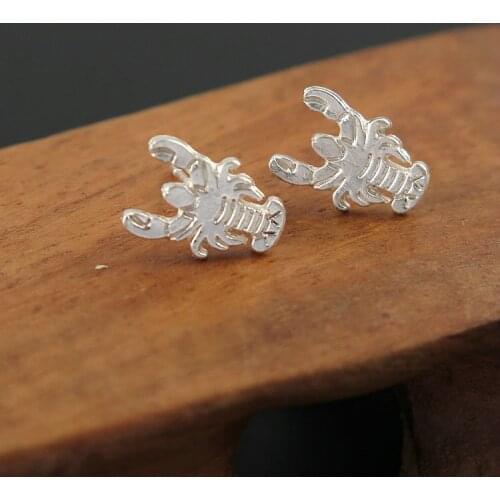 TianBo New Fashion Punk Gold Black Silver Color Bizarre Animal Scorpion Stud Earrings For Women Brincos Jewelry