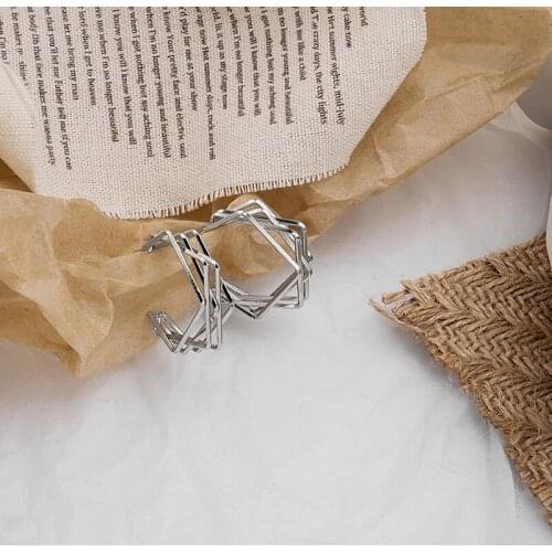 New Trendy Geometric Circle Round Stud Earrings Personality Punk Line Combination Shape Earrings For Women Ins Jewelry 2021