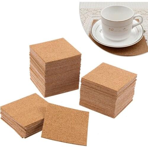 10Pcs Self-Adhesive Thickness Cork Coasters Squares Cork Mats Cork Backing Sheets For Coasters DIY Cork Crafts Supplies