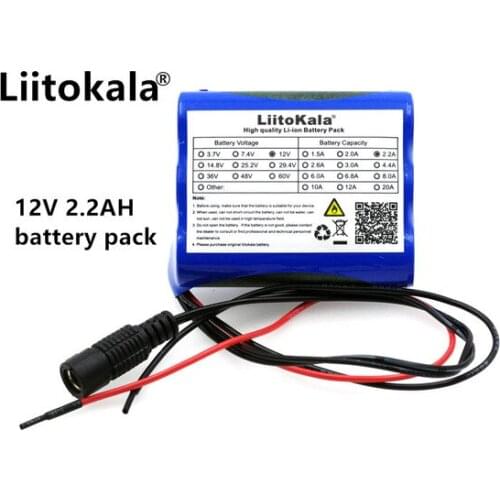 12V 2.2AH 18650 2200 mAh battery of the LEDs chronological lithium battery carbon battery pack monitoring
