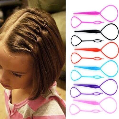 2pcs/set Plastic Loop Styling Tools 5 Color Topsy Pony Tail Clip Popular Hair Braid Maker Ponytail Creator Hair Styling Tools