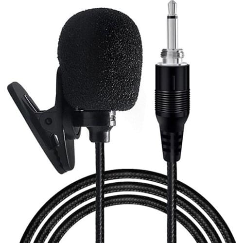 3.5mm Screw Thread Plug Wired Condenser Microphone Tie Clip On Lapel Mic Mike for Wireless Microphone Transmitter Bodypack