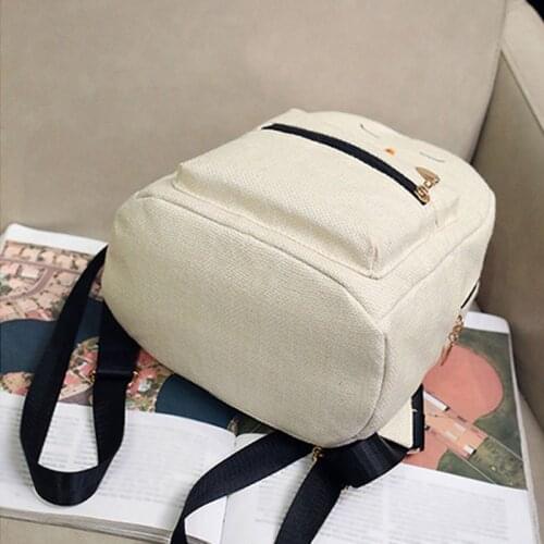 3 Pcs/Set Women Composite Bag Zipper Cotton Hemp Backpack Handbag Coin Pouch Lady Girl Casual Shoulder Bags New