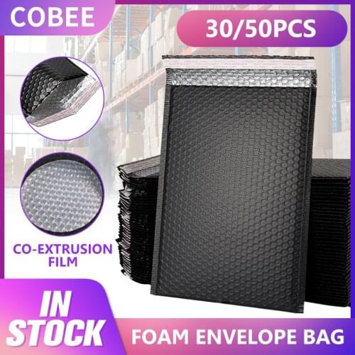 30/50Pcs Bubble Padded Mailing Envelopes Bags Shipping for Mailer Gift Packaging Self Seal Bag Bubble Padding Black