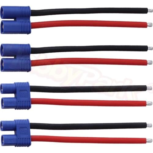 4PCS EC3 Plug Connectors Male & Famale with 14AWG 14 Gauge Silicone RC Lipo Battery Cable for RC Cars Quadcopters