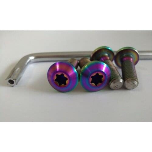 4Pcs M8x25mm M8x30mm Titanium Alloy Torx Screws Cone Head T&TX Bolts Ti Screw Colorful