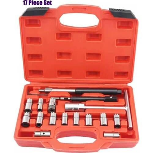 5/7/10/17 PCS Diesel Injector Nozzle Seat Remove Tool Fuel Injection Nozzle Seat Maintenance Reamer for Diesel Engine Nozzle