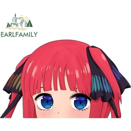 EARLFAMILY 13cm x 8cm for Nino Nakano Peeker Car Stickers Waterproof Decals Car Accessories Scratch-Proof Car Door Protector