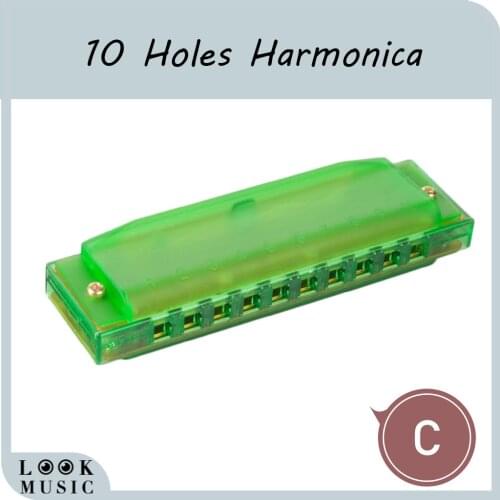 10 Hole Harmonica for Beginners Educational Kids Children Harmonica Toy Green