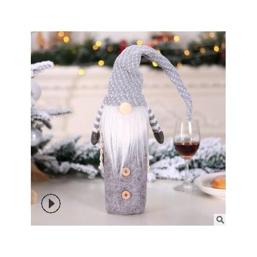 Creative Christmas Wine Bottle Cover Bag Mysterious Faceless Santa Decoration Xmas Party Decor Christmas Decorations For Home