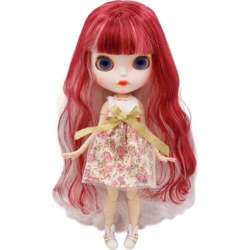ICY DBS Blyth Doll For No.BL136/2436 red mix white hair Carved lips Matte face with eyebrows Joint body 1/6 BJD