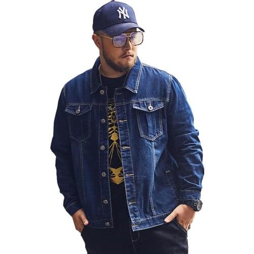 Denim jacket Men Large size Mens Denim jacket Fashion Casual Blue Big pocket Locomotive Casual Denim jacket More Size 6XL