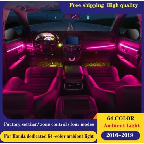 64 Color Ambient light lamp For Honda ACCORD CIVIT AVANCIER/URV CRV BREZE FIT 2016-20 Atmosphere Advanced Light Decoration lamp