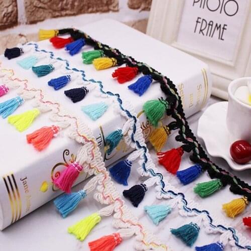 38yards (1.5cm) Embroidery Jacquard Lace Ribbon Handmade Tassel Minority Ribbon Clothing Accessories Curtains Decoration