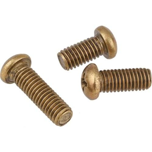 Round Head Screws Solid Brass Phillips Pan Head Bolts Screw M2 M2.5 M3