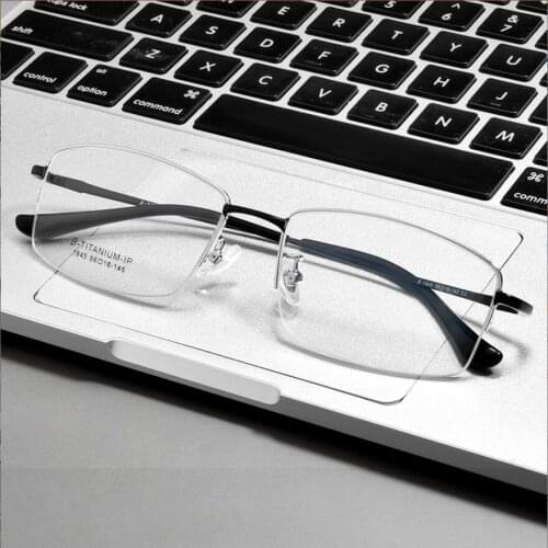 DESIGN Pure β Titanium Men Prescription Glasses Retro Myopia Eyeglasses ,Business Frames Half Frames Optical Glasses Frame F1845