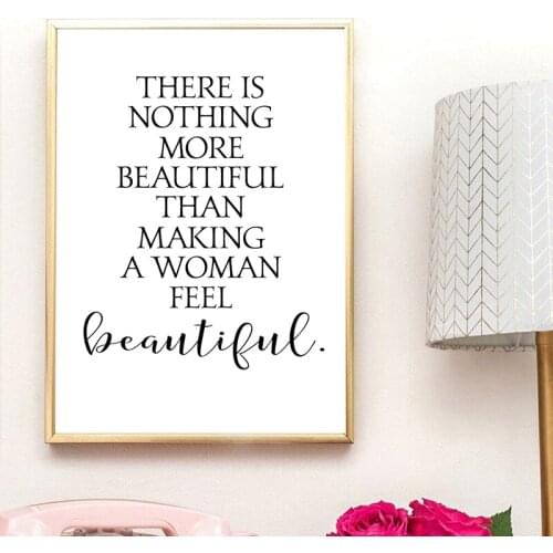 Wall Art Canvas Painting THEREIS NOTTHING MORE BEAUTIFUL THAN MAKING A WOMAN FEEL Quoting Sentences Draw Home Room Decor