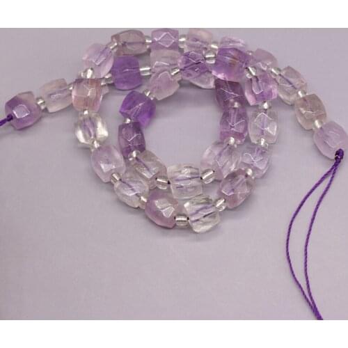 Natural Stone Semi-precious Stone Rectangular Beaded for Jewelry Making-specification 8-9 Mm Amethyst