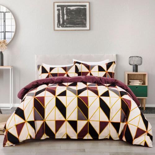 Nordic Lattice Duvet Cover Set King Double Size Geometric Pattern Bedding Set Simple Bed Linen Set Cozy Nordica Quilt Cover