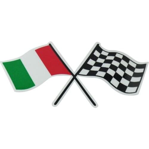 New film Auto car ITALY Italian Checkred Flag Emblem Badge Sticker