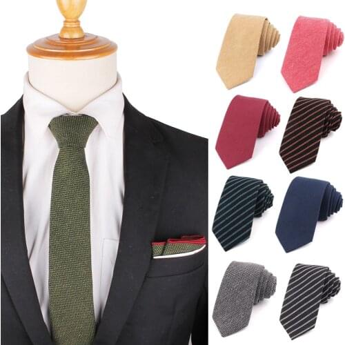 New Cotton Neck Ties For Men Fashion Striped Tie Slim Solid Neck Tie Skinny Necktie For Wedding Party Black Red Mens Ties