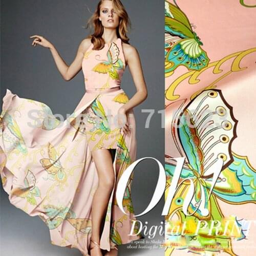Printed Silk Satin Fabric for silk dress 100 silk