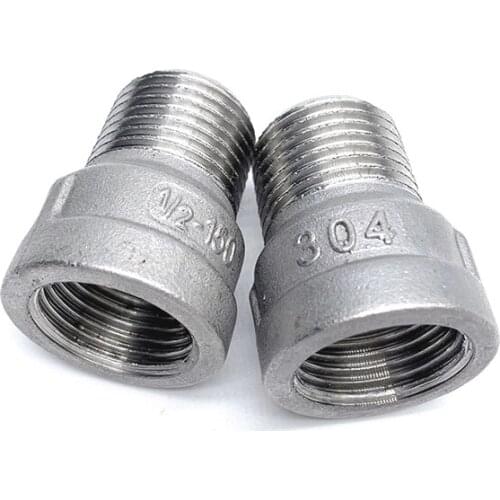 1/8'' - 2'' BSP Male to Female Thread Straight Coupling 304 Stainless Steel DN6-DN50 Water Pipe Fitting Reducing Joint Connector