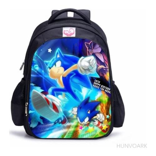 16 Inch SONIC RACING Backpack For Children School Bags Cartoon Game Book Backpack Daily School Backpack Gift