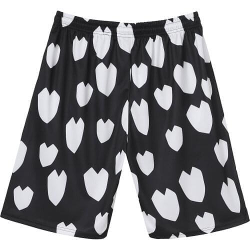 Men Hearts Printed Mid Waist Loose Boxer Shorts Holiday Beach Boys Casual Drawstring Elastic Waistband Nightwear Short Pants