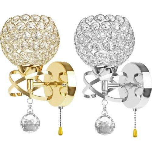 Modern personality crystal bedroom study bedside aisle European style living room background wall decorative wall lamp WJ1012