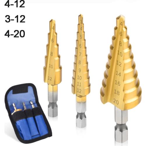 4-32mm HSS High Speed Steel Electric Wrench Special Step Drill Bit Iron Plate Drilling Hole Opener Multifunctional Step Drill