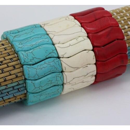 Turkey stone elastic bracelet multi element collocation DIY ,three shapes can be selected(a set of three colors)wholesale