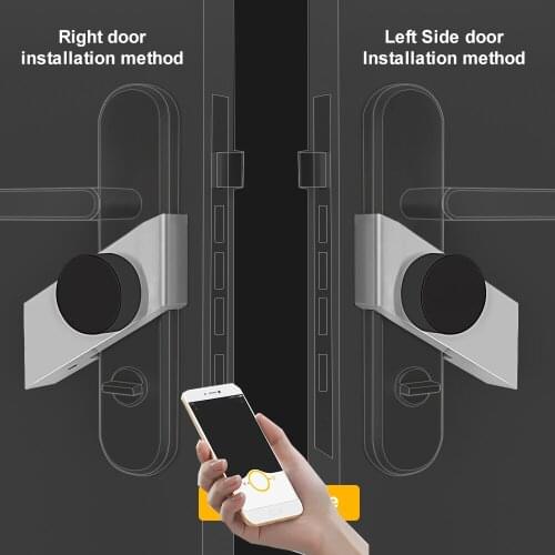 New Silver Sherlock S3 Smart Door Lock Home Keyless Lock Easy to Attach Smart Electronic Lock Wireless App Phone Control