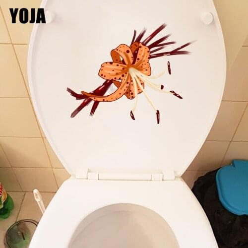 YOJA 20.5*15.2CM Hand Drawn Cartoon Flower WC Toilet Seat Stickers Home Bedroom Wall Decor T1-0729