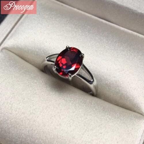 Natural Garnet Lovely Rings for Women Ladies Nice gifts 6x8mm Genuine gemstone New fine Jewelry rings 925 Sterling silver #220