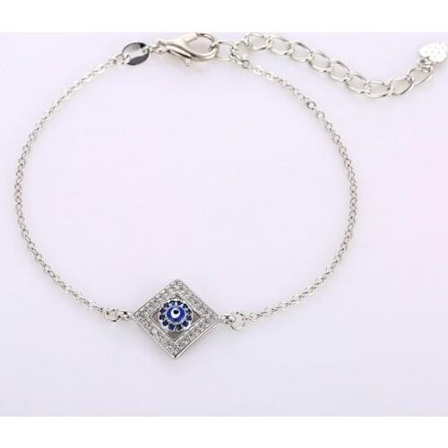 New Fashion Women Jewelry Zircon Evil Eye Charms Bracelet For Women Handmade 24mm Chain Bracelets Femme Bijoux Pulseira Feminina