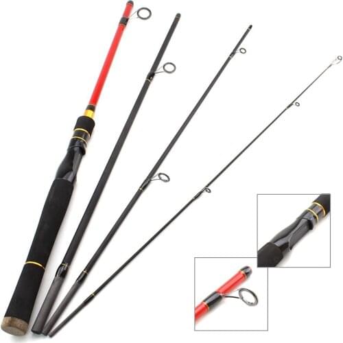 1.8M 1.98M 2.1M 4 Section XH power Spinning Casting Rods Lure Fishing Rod Carbon Fiber Fishing Tackle Travel Rod fishing fish