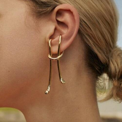 1PC Irregular Twisted Personality Ear Bone Clip Buckle Exaggeration Ear Clip Earrings Without Piercing for Women Party Jewelry