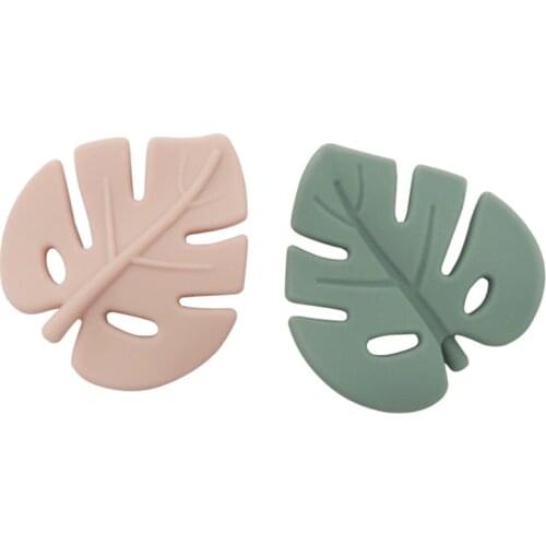 1PC Cartoon Silicone Leaf Shaped Teether Newborn Molar Soother Infant Teething Chewing Toy Baby Gift BPA Free
