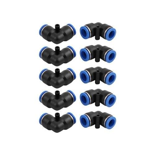 10Pcs 12mm Dia L Type Tube Hose Pneumatic Air Quick Fitting Push In Connector
