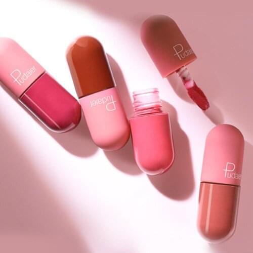 18-color Mini Capsule Lip Glaze Velvet Misty Long-lasting Cup Smooth Lipstick Lip Matte Glaze Non-stick Matte