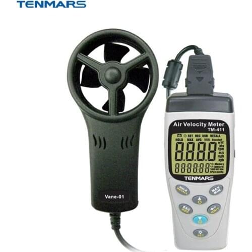 2019 Clearance TENMARS TM-411 Air Velocity Meter Airspeed Anemoscope Anemometer -20 ~ 50C