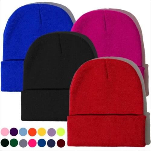 22 Colors Solid Color Crimping Skullies Beanies Keep Warm Multiple Colour Unisex Elasticity Candy Colors Knitted Hat Ski Cap