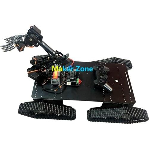 7 DOF mechanical arm with T900 tank car , metal mechanical claw CL-4, for teaching experiment tutorial