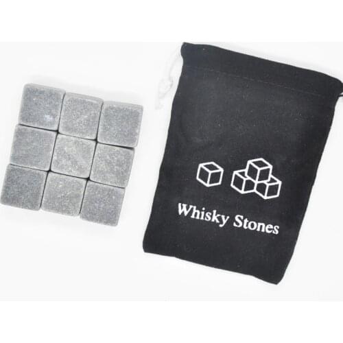 9pcs/set Natural Whiskey Stones Home Bar Tools