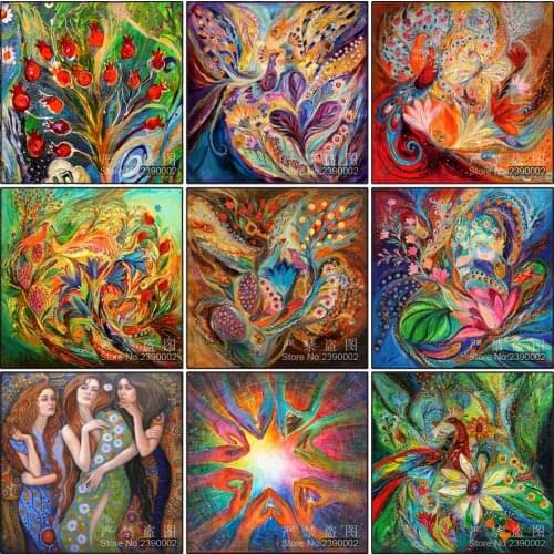 Abstract Paintings Peacock Diamond Embroidery DIY Needlework 5D Diamond Painting Cross Stitch Full Rhinestones Painting Decor