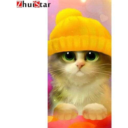 Diamond painting 5d cartoon cat picture diamond embroidery cross-stitch rhinestone mosaic pattern home decoration crafts ZWQ