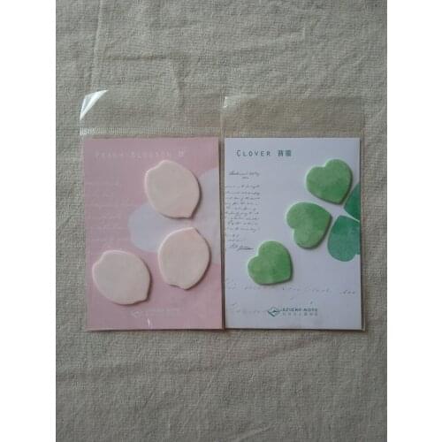 Heart leaf sticky note memo pad(1pack)