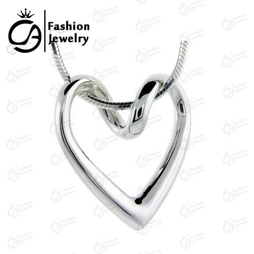 Fashion Wholesale Silver Plated Snake Chain Floating Heart Necklace 10Pcs/Lot, #LN910