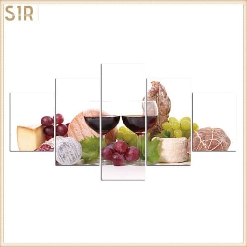 Food Restaurant Hotel Decoration Wall Art HD Five Poster Printing Oil Painting Home Mural Delicious Poster For Dining Room Decor